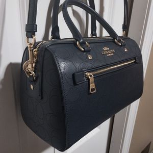 Coach Rowen Satchel Signature Perforated Leather